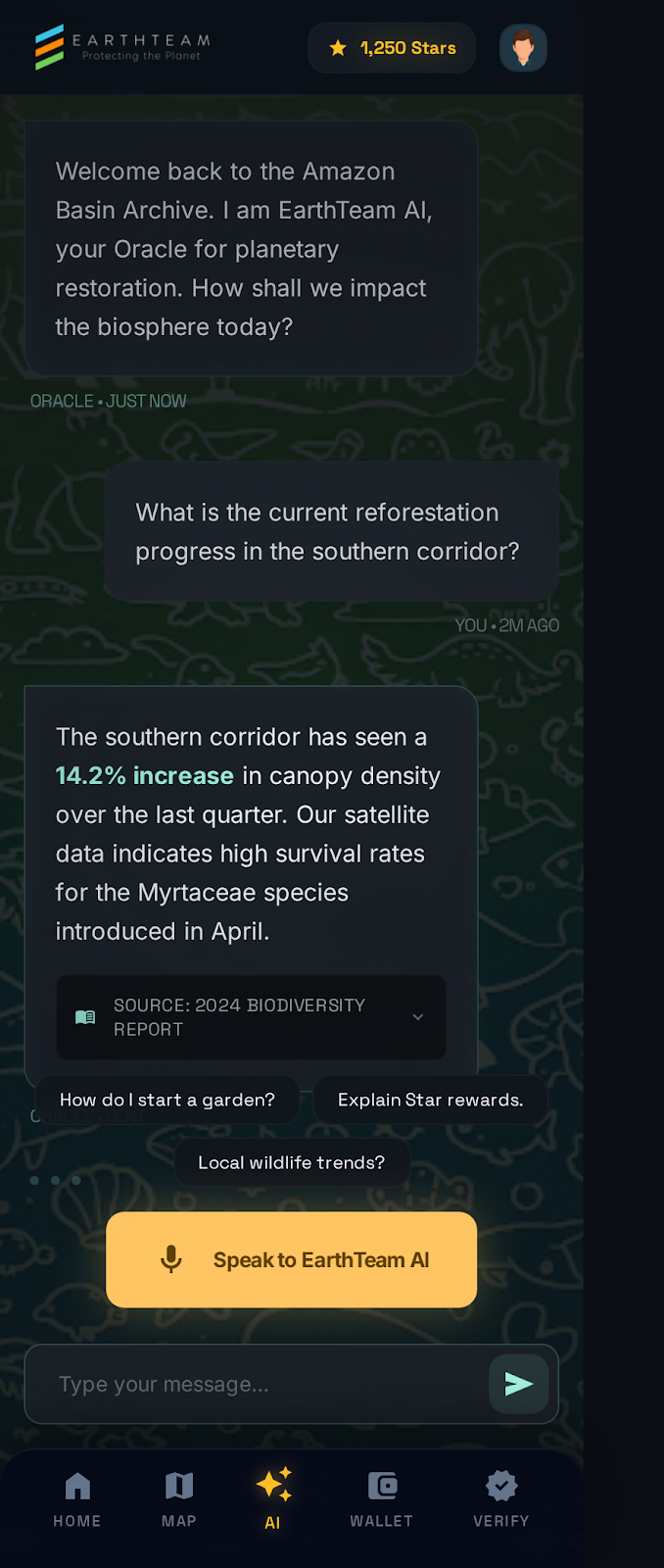 gAIa chat page design mockup