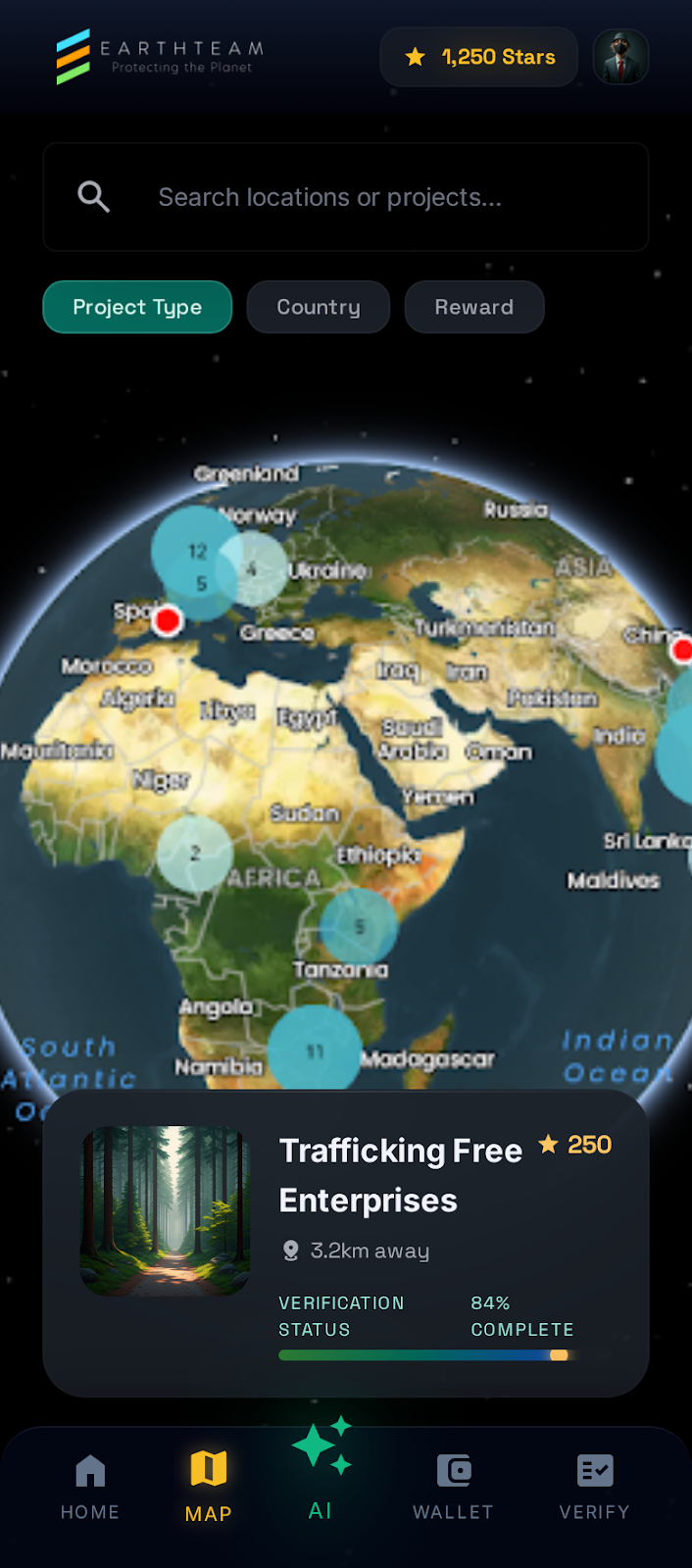 Map page design mockup